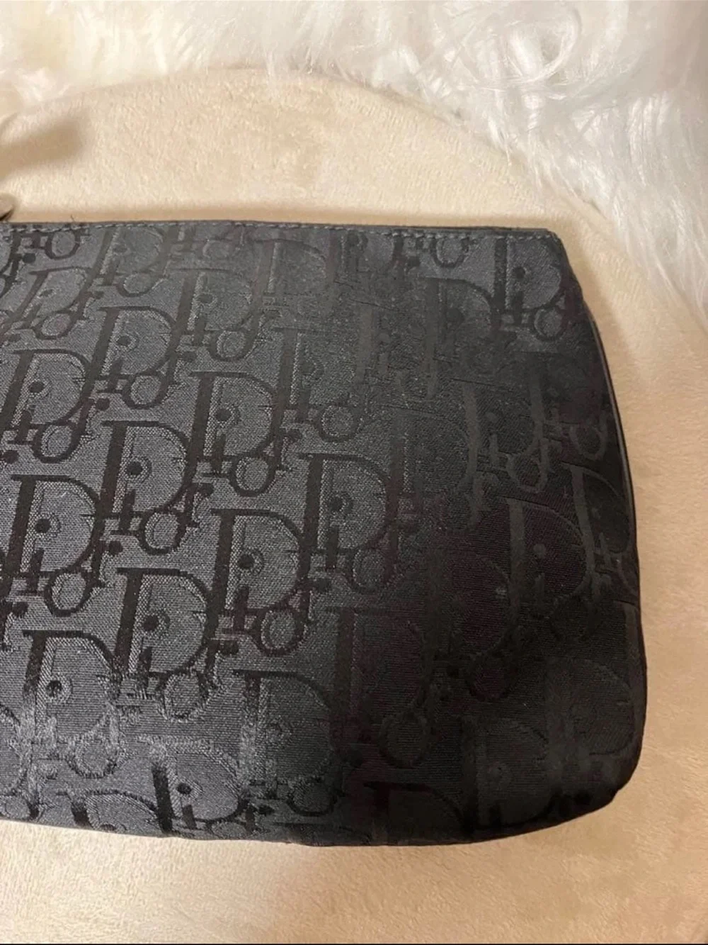 Dior Black Monogram Zip Pouch